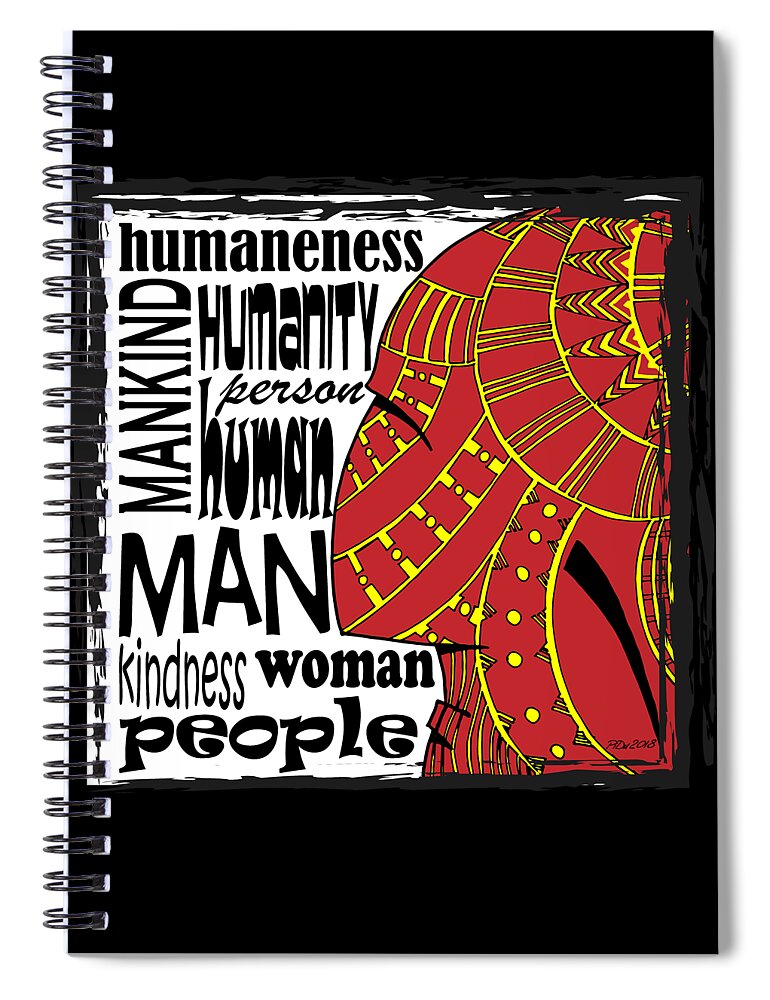 Human Spiral Notebook featuring the digital art Human being by Piotr Dulski