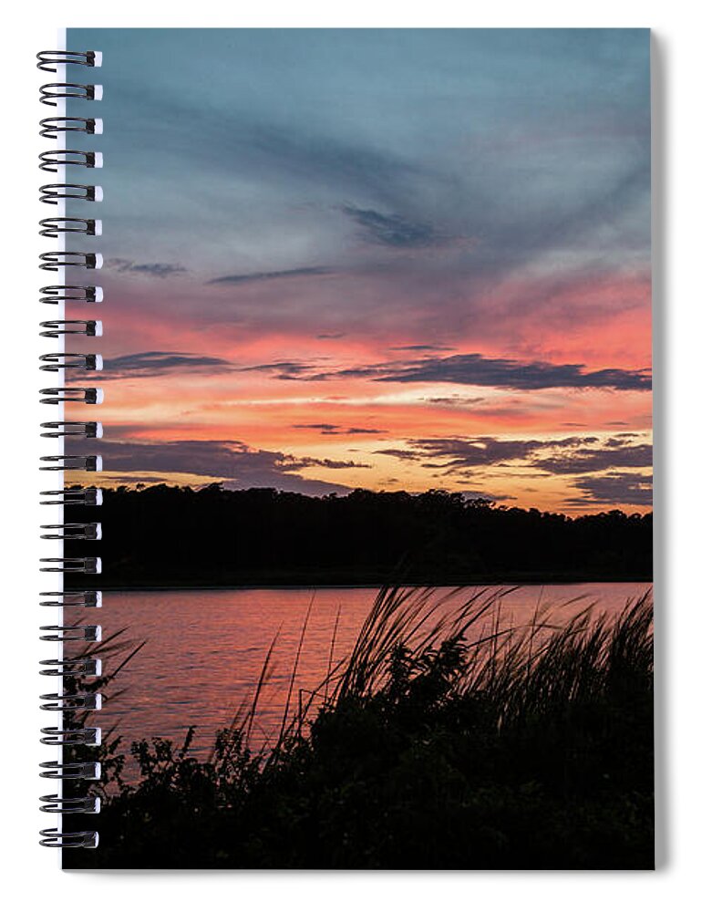 Photograph Spiral Notebook featuring the photograph Huntington Sunset by Kathy Strauss