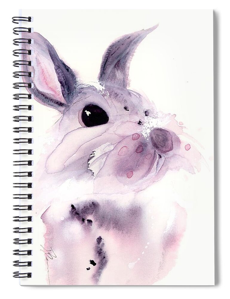 Bunny Spiral Notebook featuring the painting I Didn't Mean To by Dawn Derman