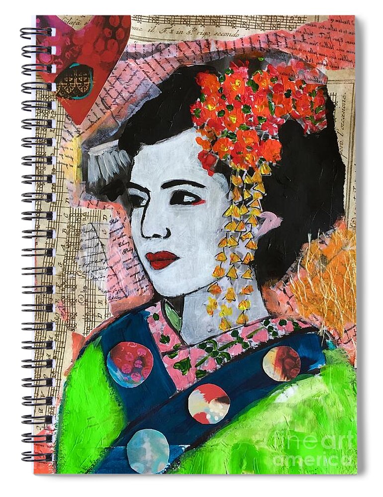 Confidence Spiral Notebook featuring the mixed media I know who I am by Corina Stupu Thomas