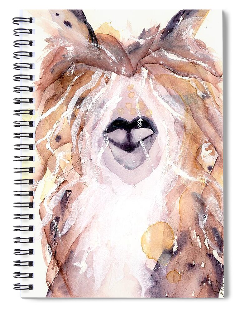 Alpaca Art Spiral Notebook featuring the painting I Really Need A Haircut by Dawn Derman