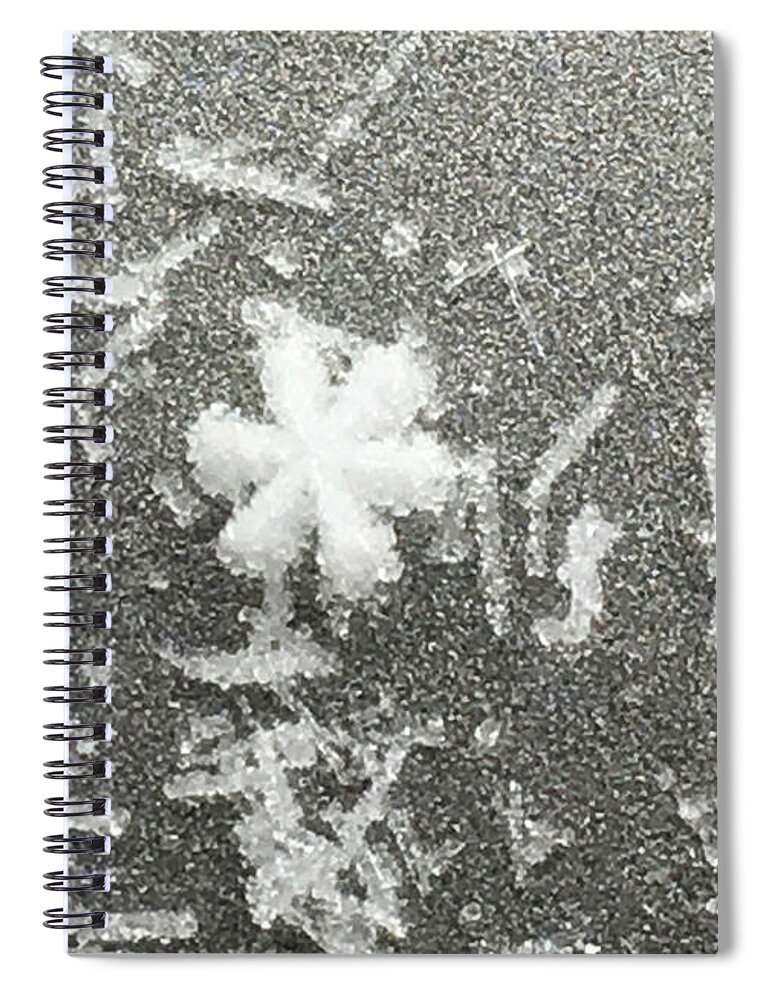 Ice Spiral Notebook featuring the photograph Ice Crystals Composition #1 by Aicy Karbstein