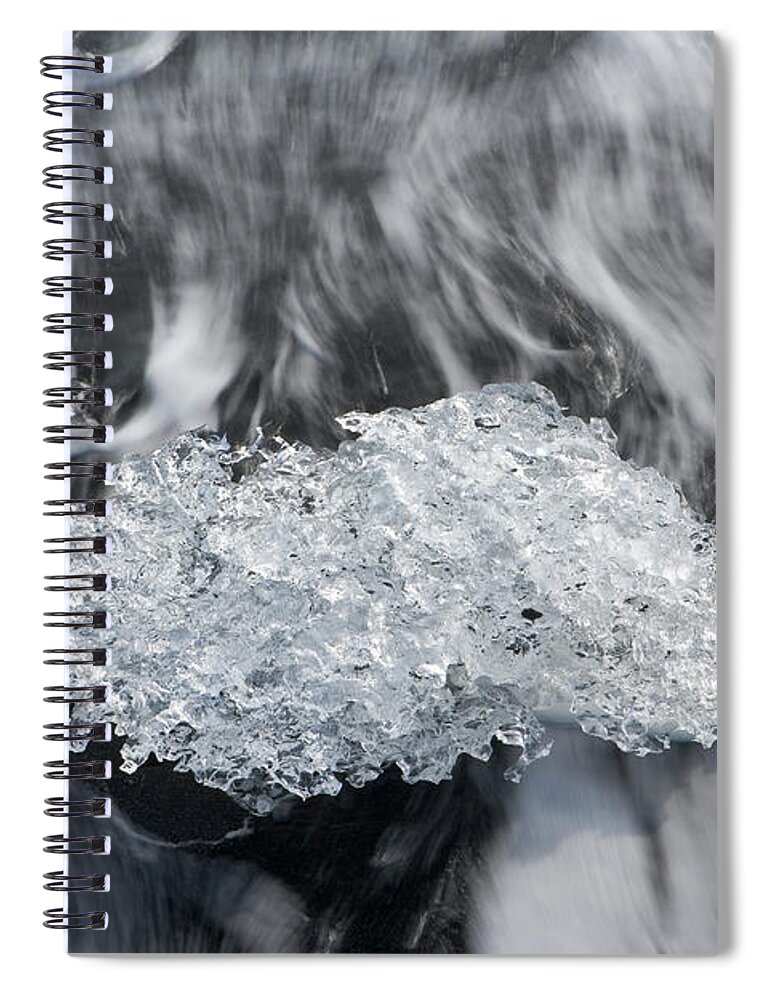 Tranquility Spiral Notebook featuring the photograph Ice On The Beach, Jokulsarlon, Iceland by Peter Adams