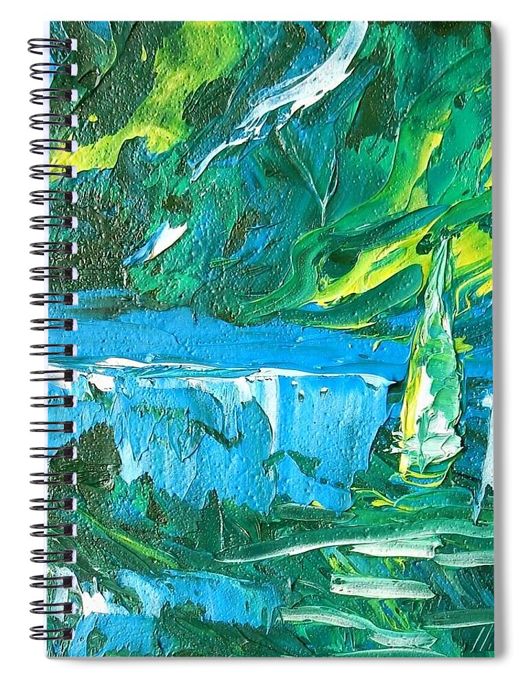 Boat Spiral Notebook featuring the painting Ice Sailing by Chiara Magni