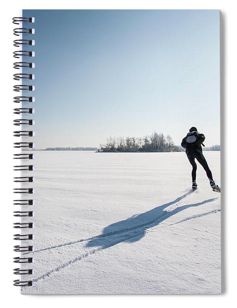 Scenics Spiral Notebook featuring the photograph Ice Skating by Jaap-willem