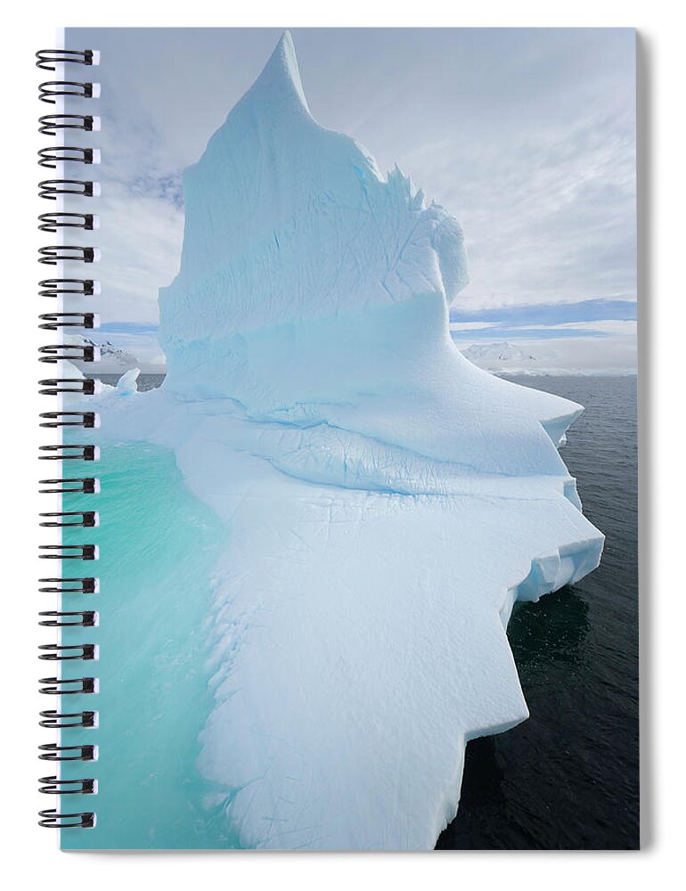 Scenics Spiral Notebook featuring the photograph Iceberg And Clouds, Antarctic Peninsula by Eastcott Momatiuk