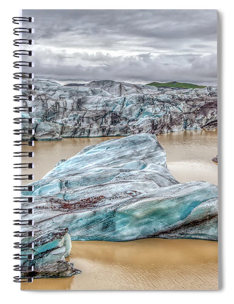 Iceberg Spiral Notebook featuring the photograph Iceberg of Iceland by David Letts