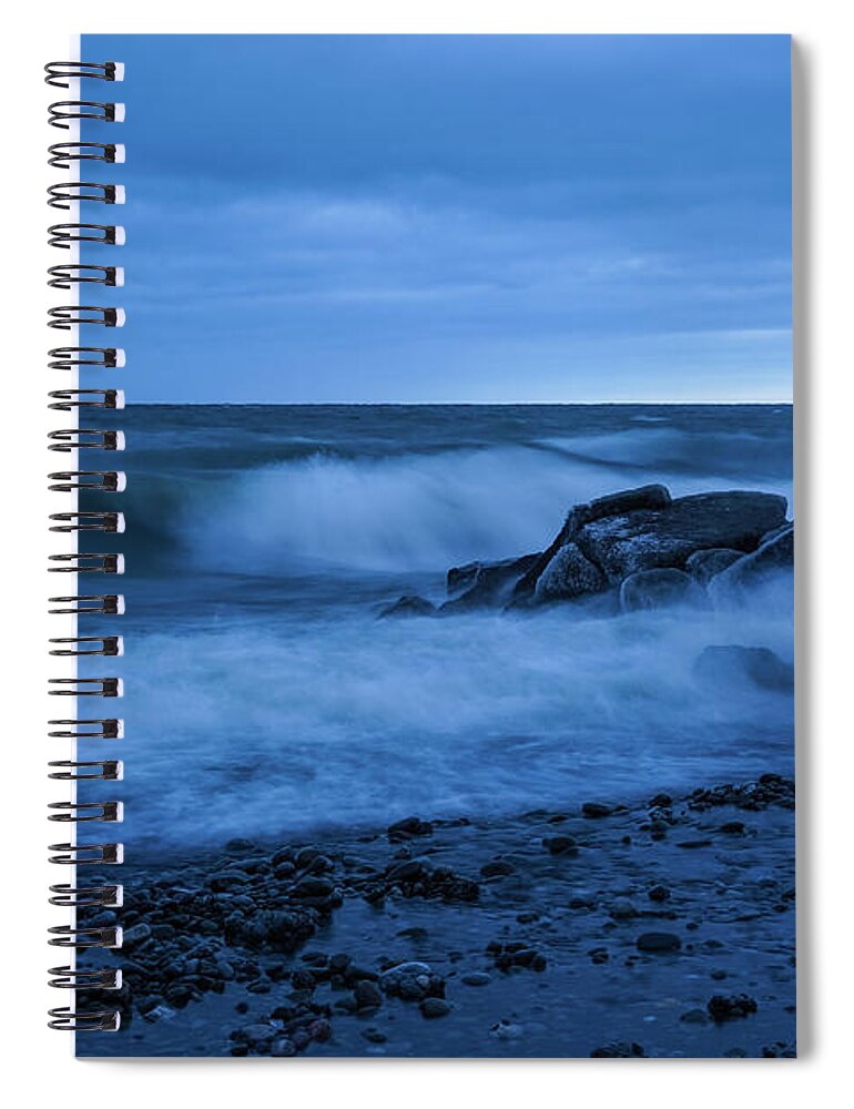 Iced Blues Spiral Notebook featuring the photograph Iced Blues by Rachel Cohen