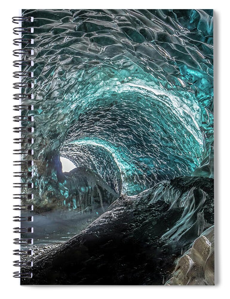 Iceland Spiral Notebook featuring the photograph Icy Vortex by Arthur Oleary