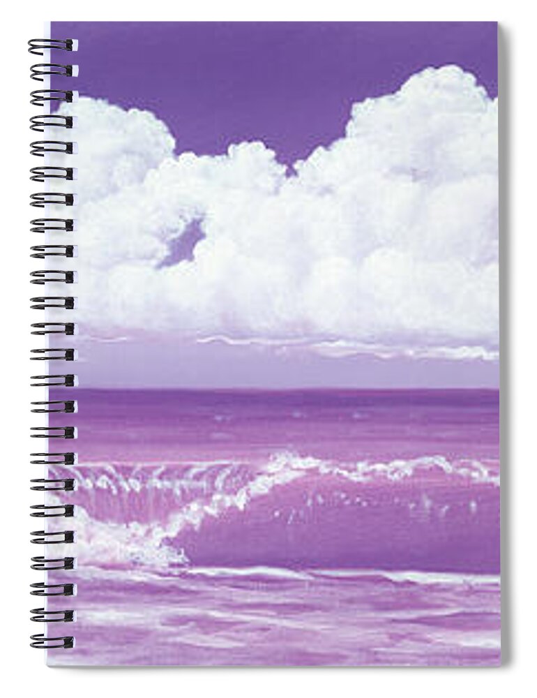 Purple Wave Spiral Notebook featuring the painting If The Sky Was Purple by Elisabeth Sullivan