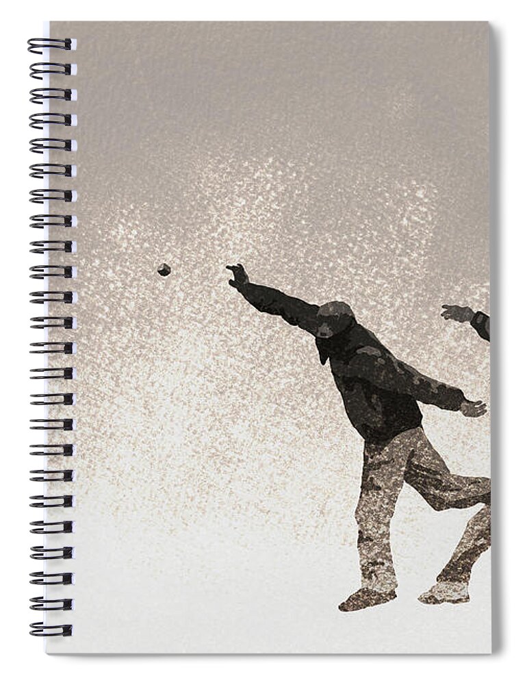 People Spiral Notebook featuring the digital art Illustration Of Terrorists Throwing Bomb by Malte Mueller