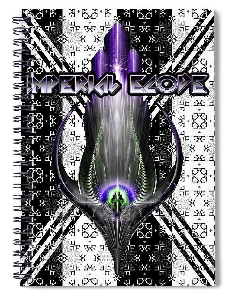Mirror Spiral Notebook featuring the digital art Imperial Ecode Color by Rolando Burbon