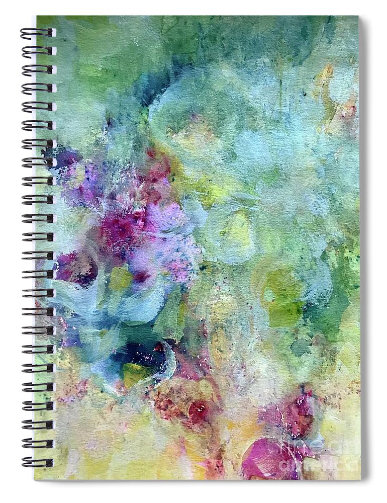 Acrylic Spiral Notebook featuring the painting In My Dreams by Christine Chin-Fook