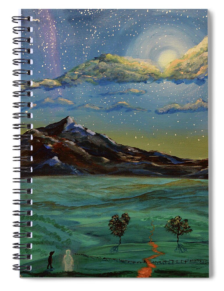 Night Spiral Notebook featuring the painting In my Dreams by Chance Kafka