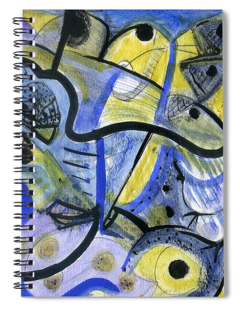 Abstract Art Spiral Notebook featuring the painting In the Beginning by Stephen Lucas