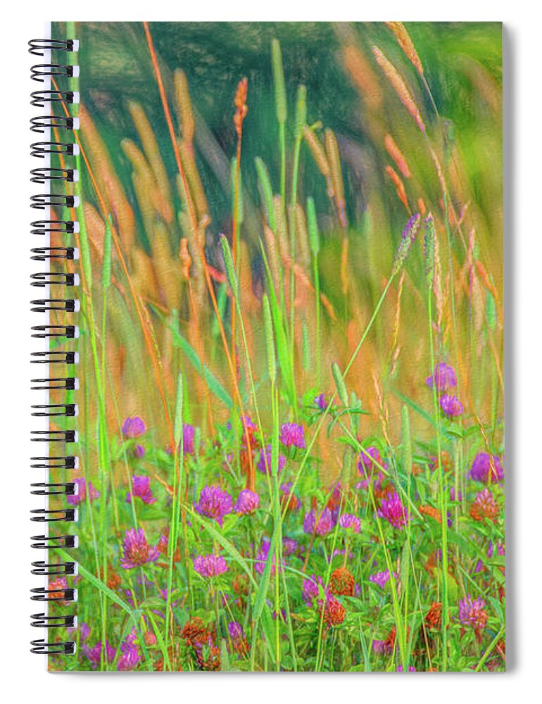  Spiral Notebook featuring the photograph In The Clover by Marcy Wielfaert