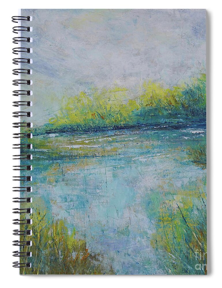 Oil Spiral Notebook featuring the painting In the Distance by Christine Chin-Fook
