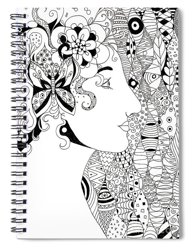 In The Eye Of The Beholder By Helena Tiainen Spiral Notebook featuring the drawing In The Eye Of The Beholder by Helena Tiainen