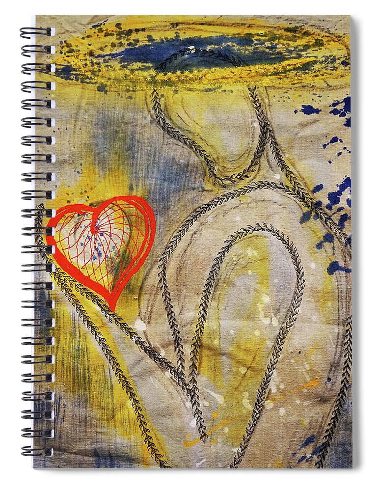 Golden Spiral Notebook featuring the mixed media In the Golden age of Love and lies by Giorgio Tuscani