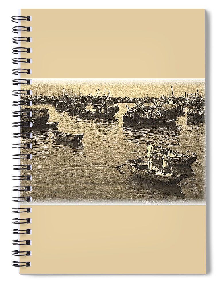 China Spiral Notebook featuring the photograph In the Harbour by Fred Bailey