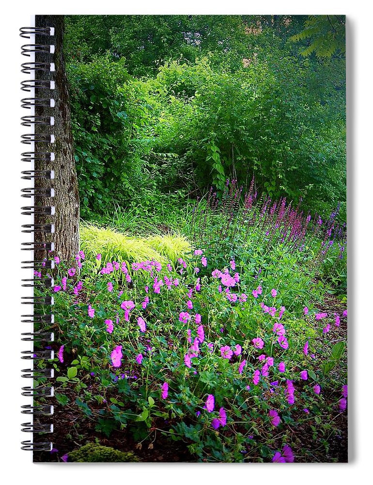 Garden Spiral Notebook featuring the photograph In The Land Of Pink Flowers by Alida M Haslett