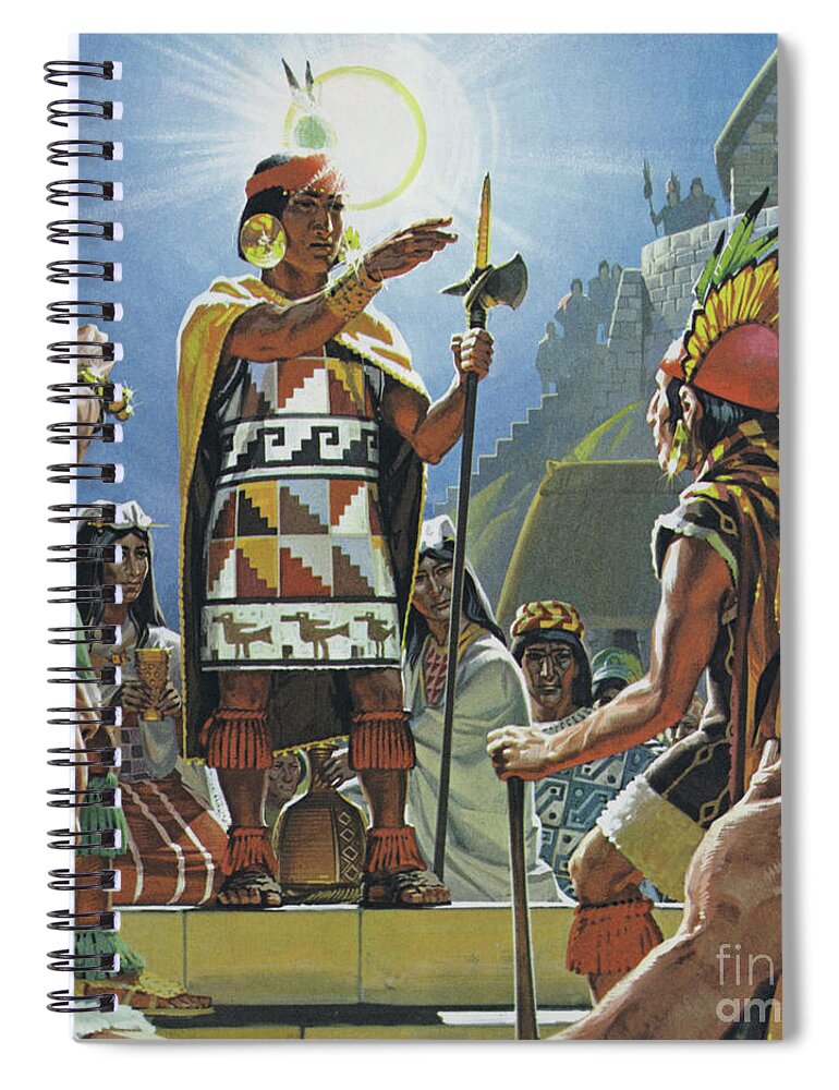 South American Spiral Notebook featuring the painting Incas by Angus McBride