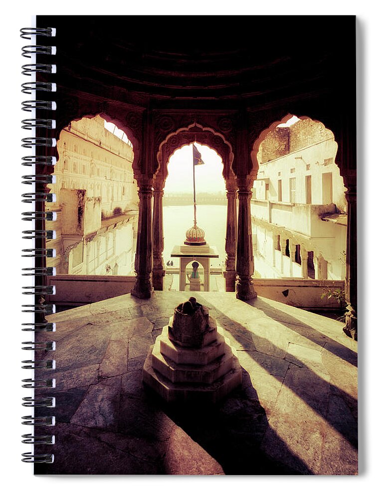 Arch Spiral Notebook featuring the photograph India, Pushkar, Bathing Ghats by Michele Falzone