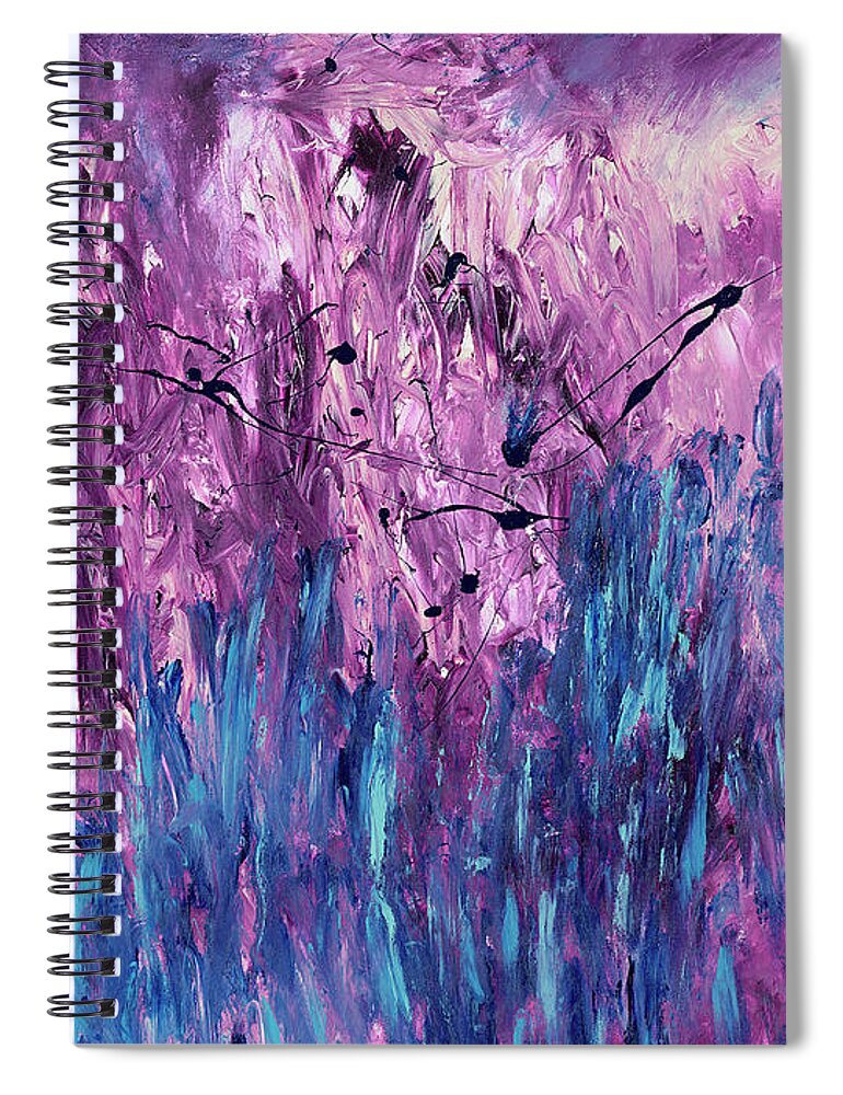 Indigo Spiral Notebook featuring the painting Indigo Crystal by Joe Loffredo