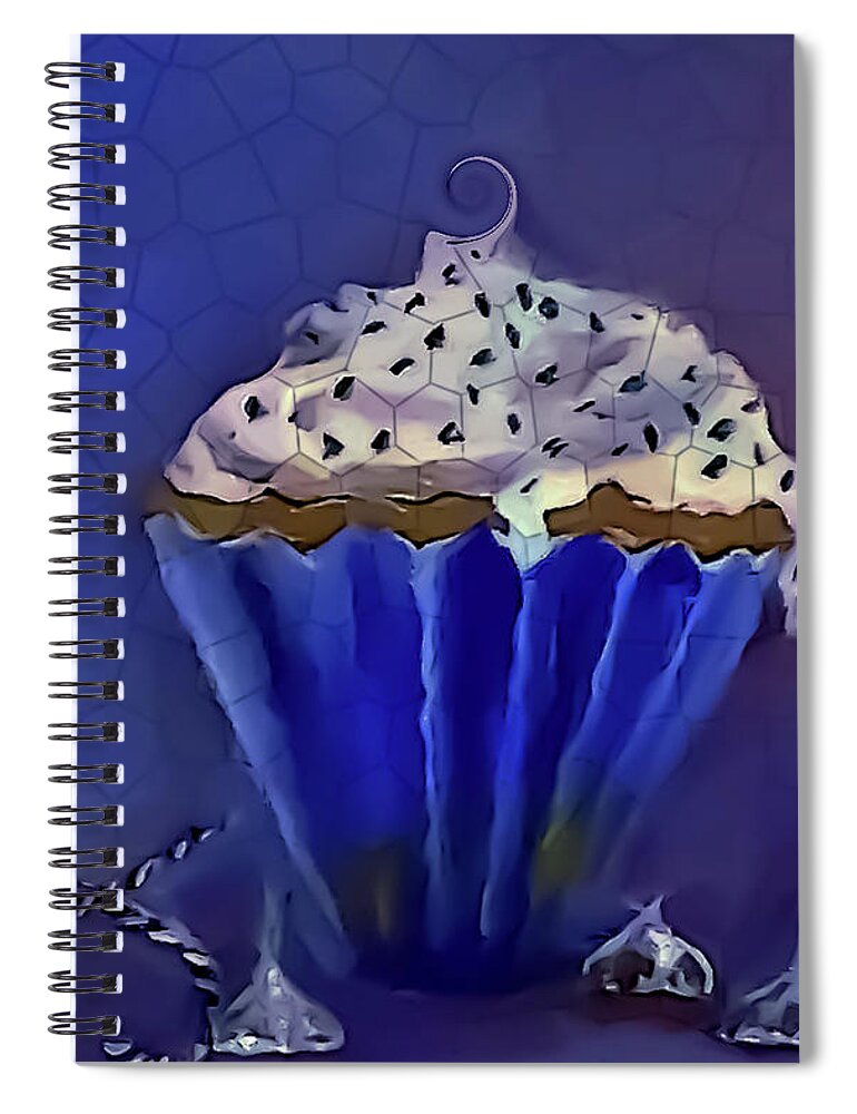 Indigo Spiral Notebook featuring the digital art Indigo Indulge by Lisa Kaiser