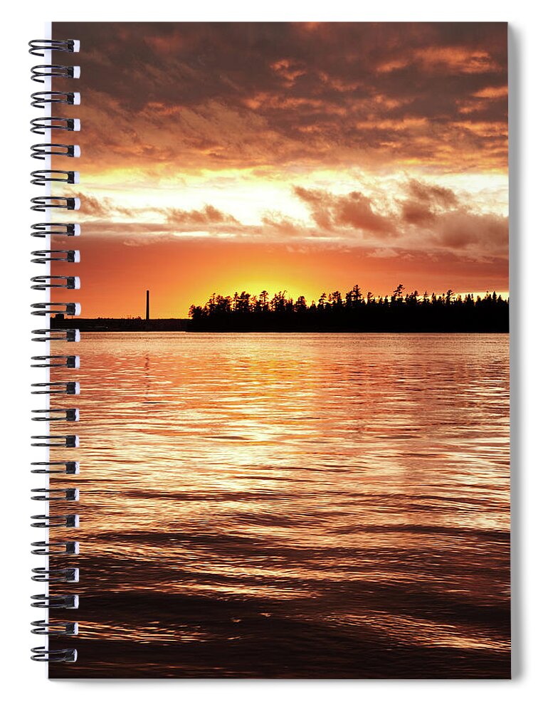 Industrial District Spiral Notebook featuring the photograph Industrial Sunset by Shaunl