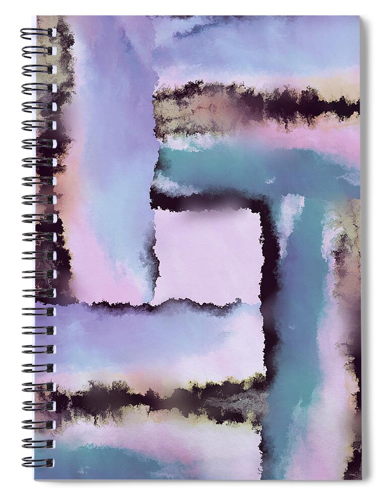 Abstract Wall Art Spiral Notebook featuring the mixed media Influences by Paula Ayers