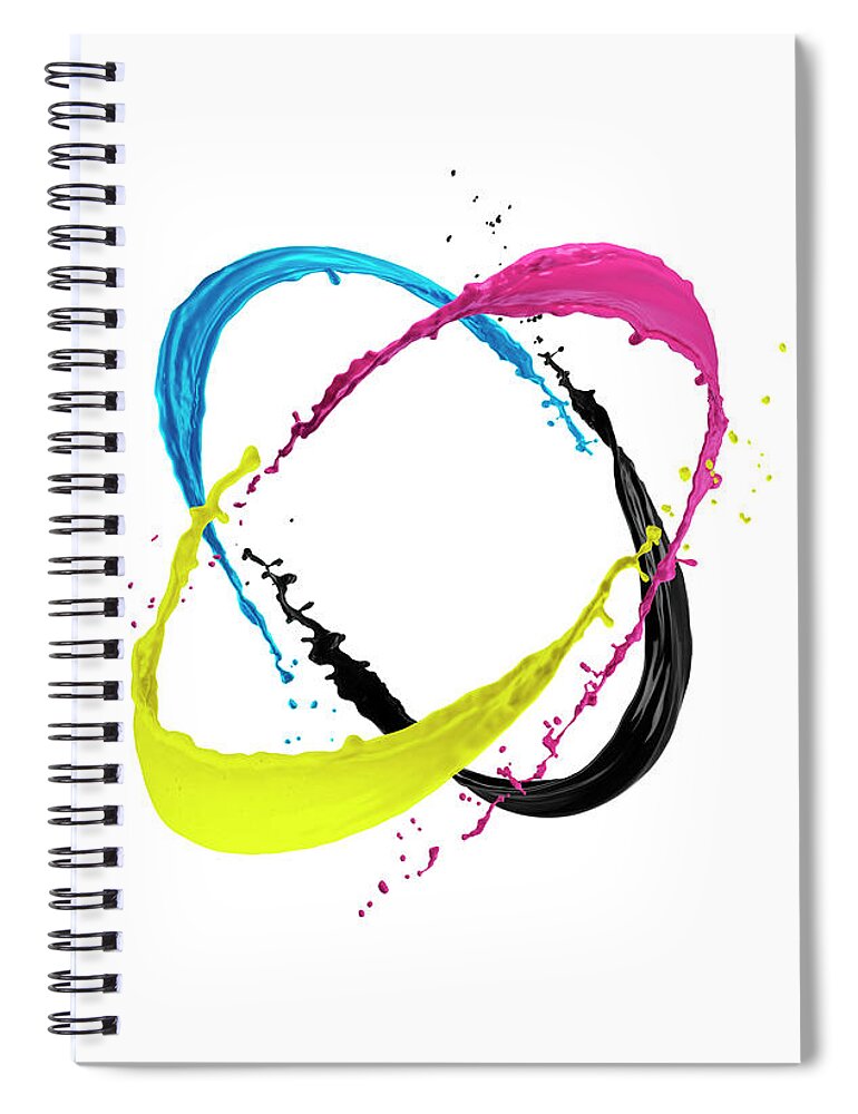 White Background Spiral Notebook featuring the photograph Ink In Cmyk Colors by Jonathan Knowles