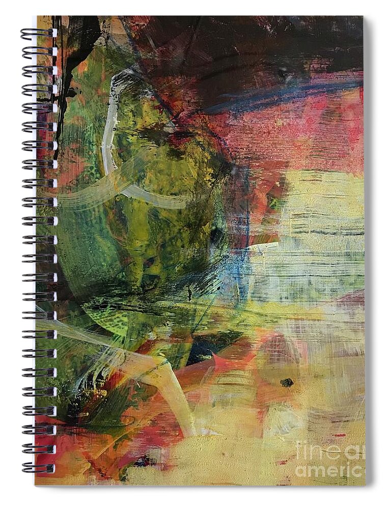 Mixed Media Spiral Notebook featuring the mixed media Inner Conversations by Christine Chin-Fook