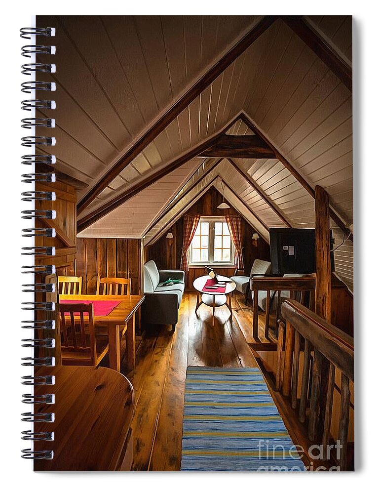 Rorbu Spiral Notebook featuring the photograph Inside a Rorbu by Eva Lechner