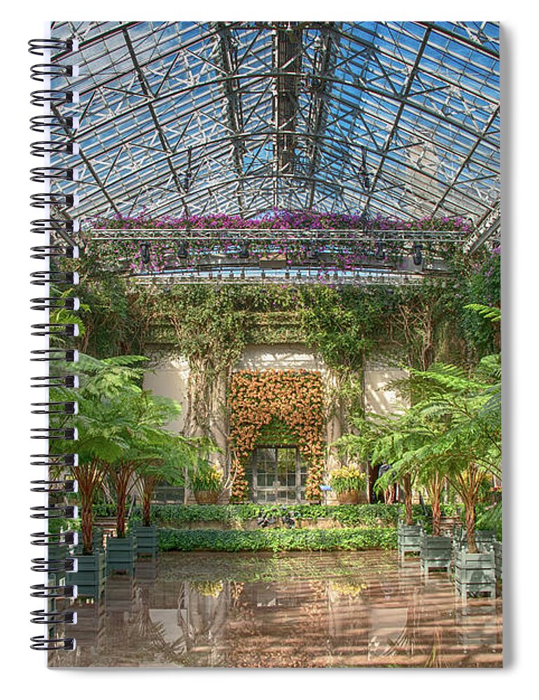 Atrium Spiral Notebook featuring the photograph Inside Longwood Garden by Alan Goldberg