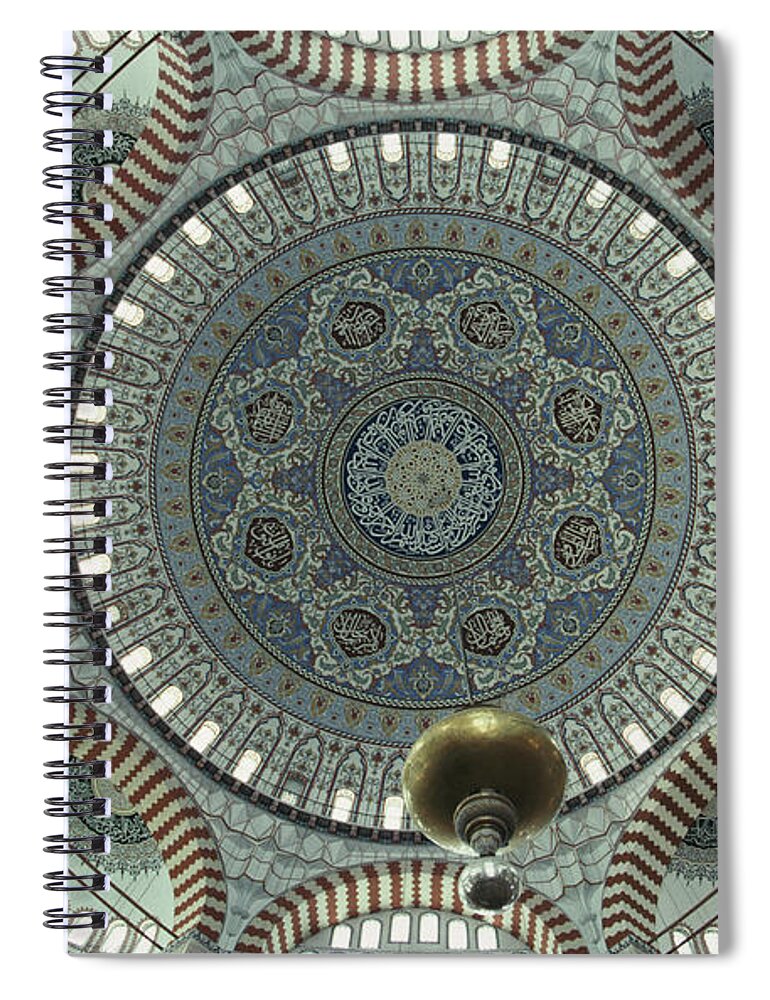 Ceiling Spiral Notebook featuring the photograph Interior View Of Selimiye Mosque, Low by Murat Taner