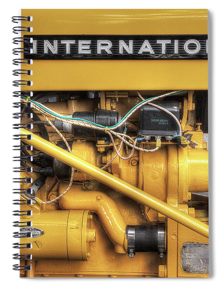 Tractor Spiral Notebook featuring the photograph International Cub Engine by Mike Eingle