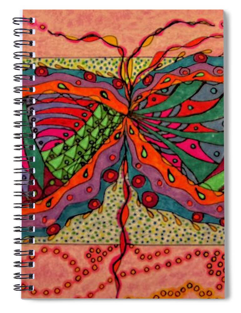 Intimate Spiral Notebook featuring the drawing Intimate Infinity by Karen Nice-Webb