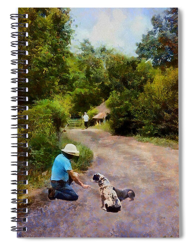 Farm Spiral Notebook featuring the digital art Into the Farm by JGracey Stinson