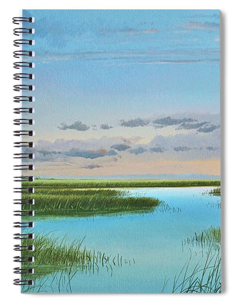 Intracoastal Spiral Notebook featuring the painting Intracoastal Sunset by Mike Brown