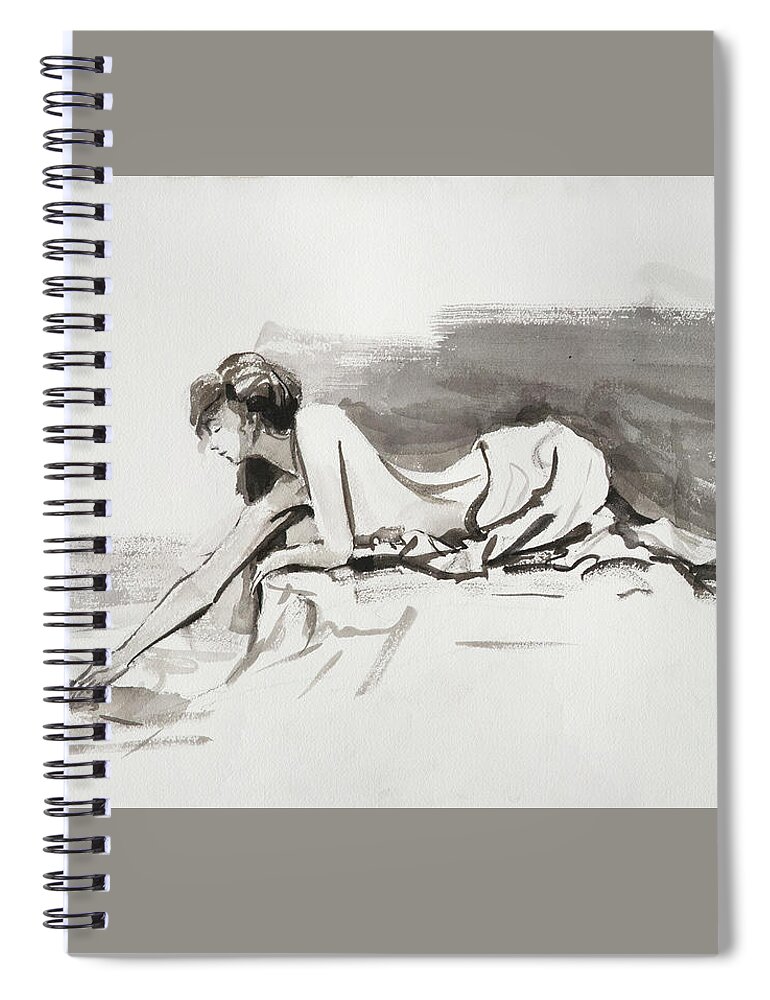 Woman Spiral Notebook featuring the painting Introspection by Steve Henderson