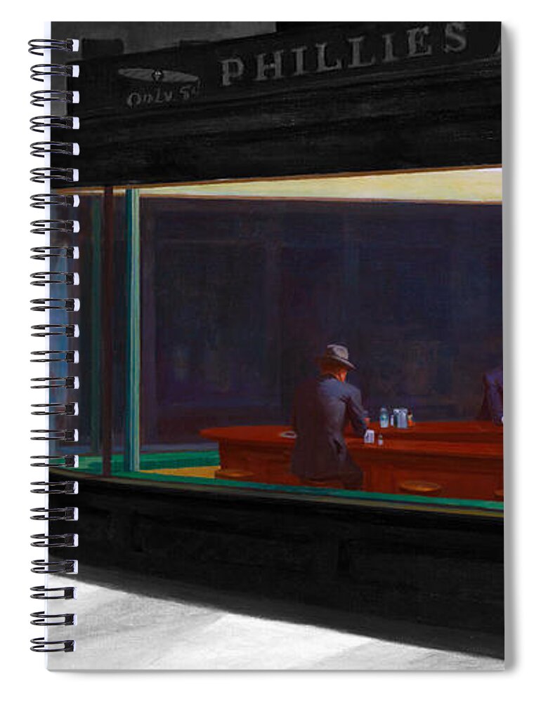 Postmodernism Spiral Notebook featuring the digital art Inv Blend 17 Hopper by David Bridburg