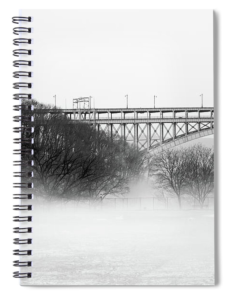 Fog Spiral Notebook featuring the photograph Inwood Hill with Fog by Cole Thompson