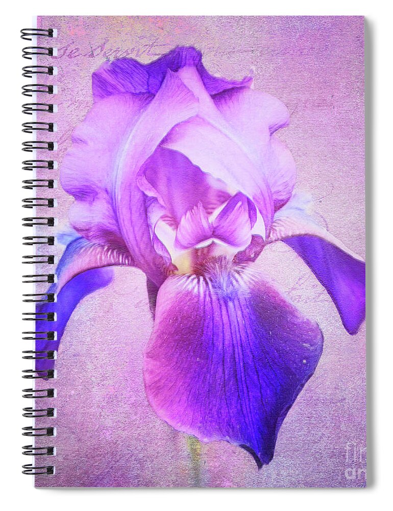 Iris Spiral Notebook featuring the photograph Pretty in Purple Iris by Anita Pollak