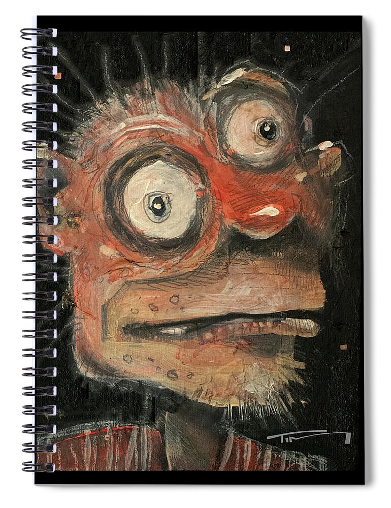 Man Spiral Notebook featuring the painting Irwin by Tim Nyberg