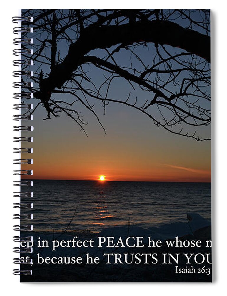  Spiral Notebook featuring the mixed media Isaiah26 3 by Lori Tondini