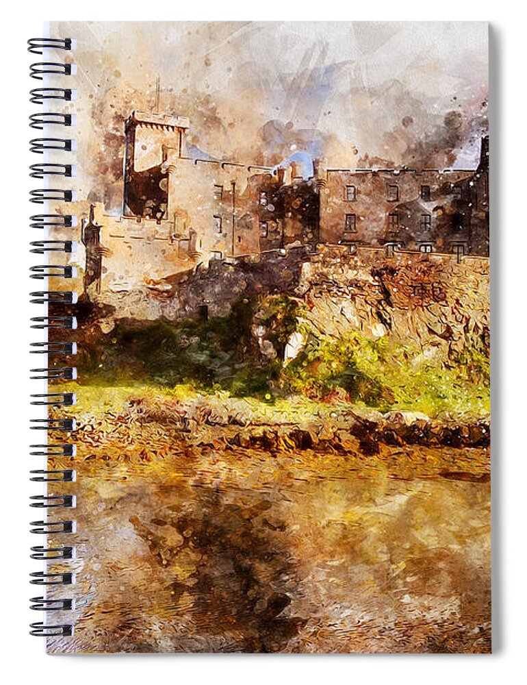 Isle Of Skye Spiral Notebook featuring the painting Isle of Skye, Dunvegan Castle - 03 by AM FineArtPrints