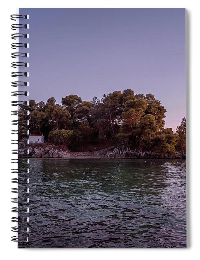 Parga Spiral Notebook featuring the photograph Islet of Virgin Mary I by Elias Pentikis