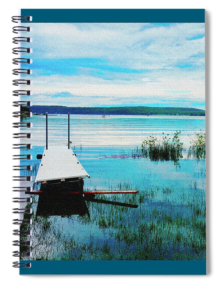 Washington Island Spiral Notebook featuring the photograph Jackson Harbor Dock by Rod Whyte