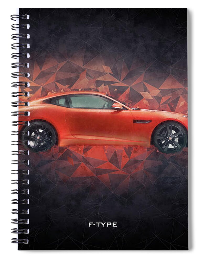 Jaguar F-type Spiral Notebook featuring the digital art Jaguar F-Type by Airpower Art